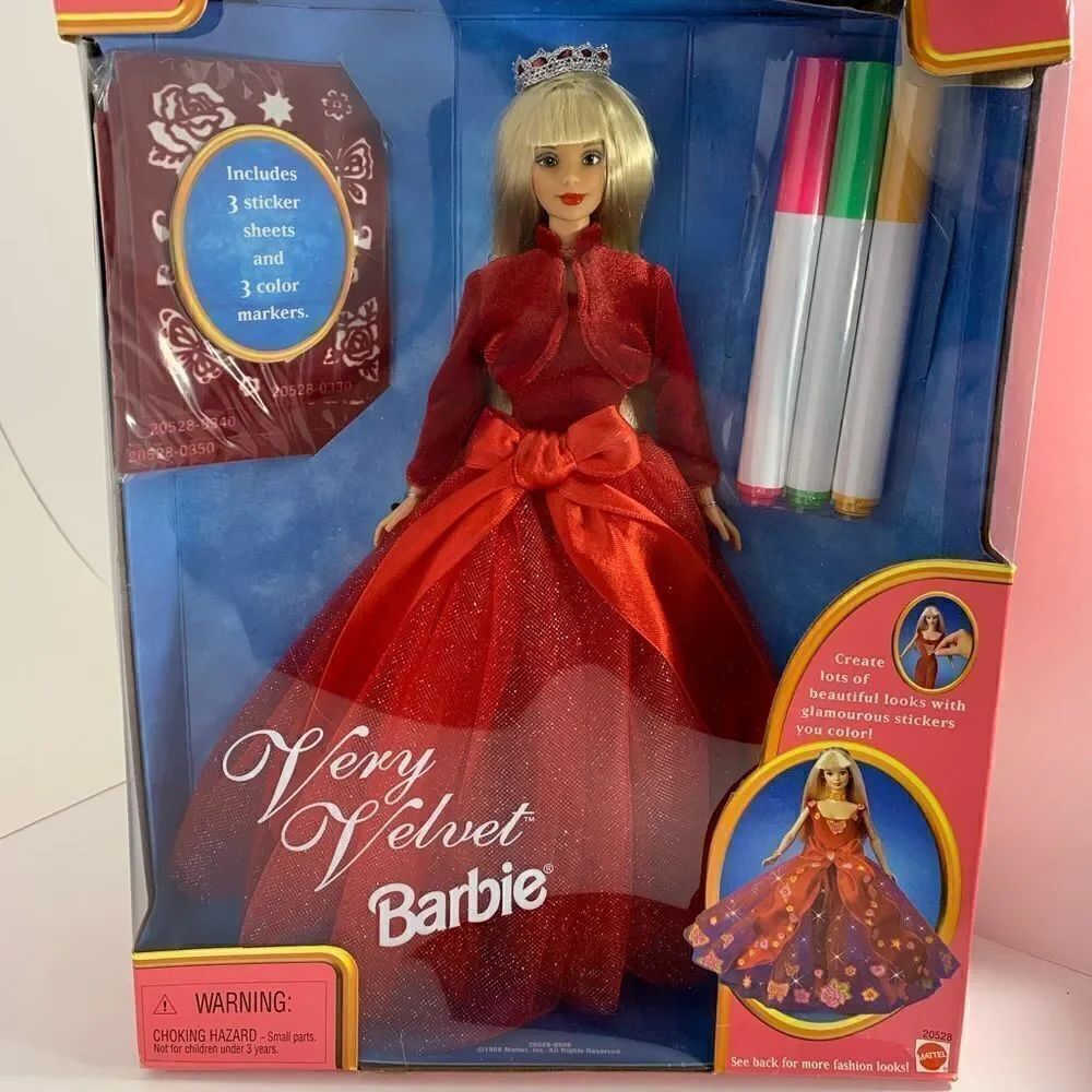 Very Velvet Barbie Doll Glamorous Fashion Show Red Dress Velvet Jacket